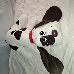 Vintsge Pound Puppy Plush Dog Toy with Red Collar and Heart Patch